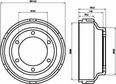 HELLA PAGID 8dt355300471 -  Тормозной барабан